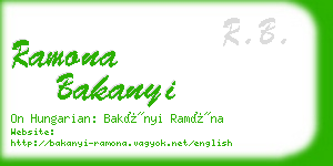 ramona bakanyi business card